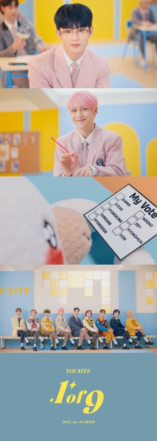 Brand New Musics next-generation boy group, YoUNITE (Incheon United FC), released the first music video teaser of the debut title song 1 of 9 (One of Nine).Especially, the cute bear doll that appeared in the middle of the video was seen as agonizing with a paper with My Vote, and the members were attracted to the camera as if they were asking for their own smile and eyes.At the end of the video, some of the lyrics Yeah Please tell me love were released, and soon the song euphemism and the expectation of the music video main part were raised.On the other hand, YOUNITEs debut album YOUNI-BIRTH will be released at 6 pm on the 20th, and the album previews will be available for all the songs on the album from tomorrow, and the second music video teaser will be released.brandnew music
