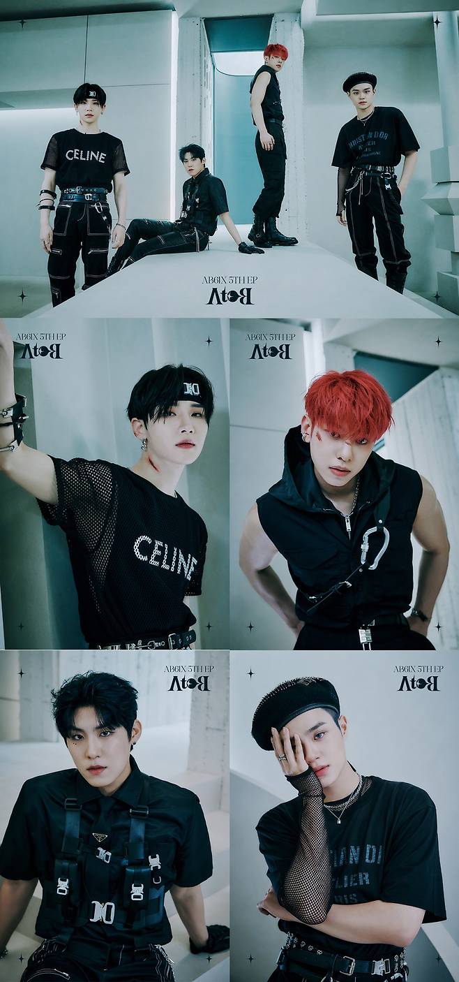 Brand New Music released the first concept photo of AB6IX 5TH EP A to B released on the 18th through the official SNS channels of AB6IX at midnight on the 2nd, and focused on the fans. The members who posed against the cold gray tone set showed their own techware style.In the personal photo, Jeon Woong wore a pair band and bold accessories to create a sporty yet sophisticated atmosphere, and Kim Dong-Hyun, who showed intense red hair, showed charm with a cynical expression and eyes.Park Woo-jin, who gave a point with a black cubic under his eyes, showed off his aura with a distinctive chic look, and Lee Dae-hwi attracted those who added a mysterious mood with a blue color lens.AB6IX, which started its full-fledged new album promotion with the release of its first charismatic concept photo, will show fans interest by introducing various promotional contents such as track list, music video teaser, choreographer spoiler until the release date.Meanwhile, the fifth EP A to B of Perfect Artist Stone AB6IX (Jeon Woong, Kim Dong-Hyun, Park Woo-jin, Lee Dae-hui) will be released at 6 pm on May 18th.