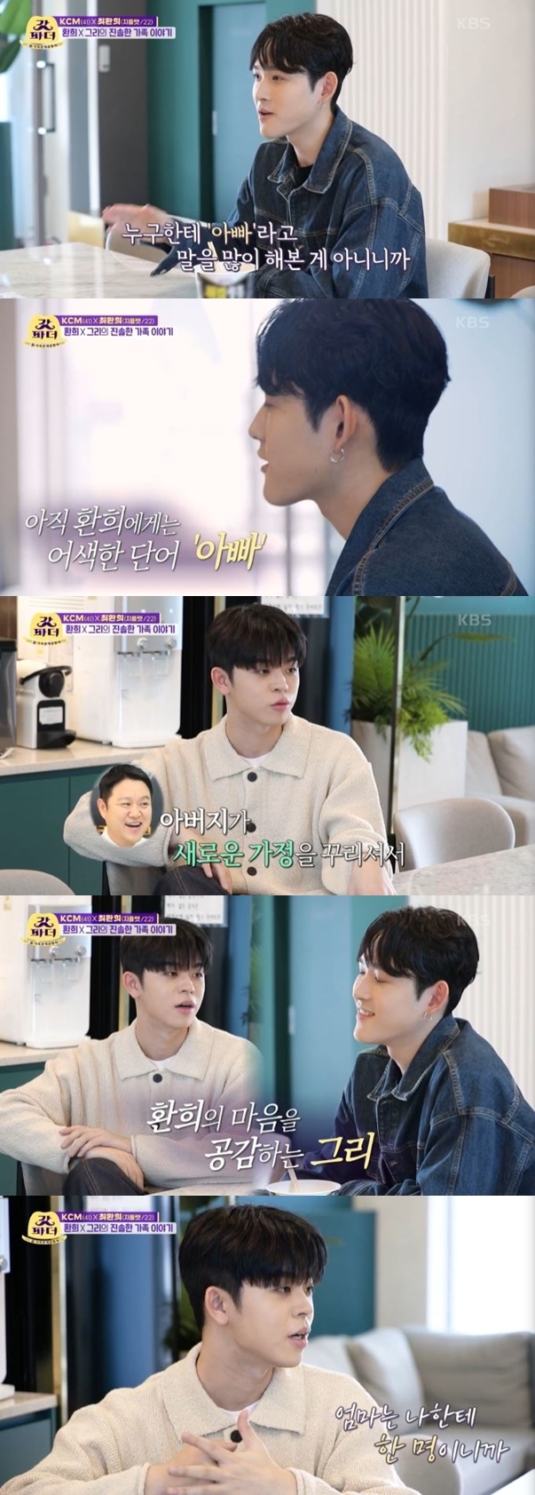 MC Grie sympathized with Hwanhees heart.On May 3, KBS 2TV New Family Relationship Certificate The Last Godfather depicted Hwanhee and MC Grie talking about their parents.On this day, Hwanhee talked about the appreciation of KCM as a father. Unlike himself, he said, I have an active aspect, I laugh more and brighten.I think Chang-mo is a person who wants to be with me for a long time. I think a good person has come into my life.MC Gri asked Hwanhee why he called KCM his brother. Hwanhee said, I did not say much about Father.I have not done much as Father to anyone, he said, Confessions that the existence and word Father is awkward.