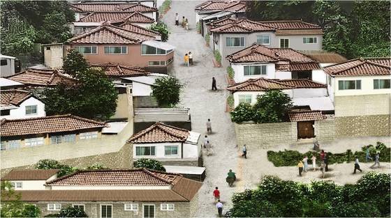 2011년 서울시가 처음으로 보전사업을 제안하면서 선보인 리모델링한 백사마을의 모습. [사진 서울시 ]