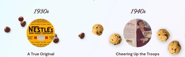 초콜릿칩 쿠키의 역사는 1930년대 미국 메사추세츠주 휘트먼 인근의 작은 여관에서 시작됐다. 출처 네슬레 홈페이지