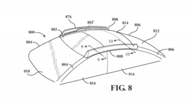 애플이 최근 특허청에 등록한 자동차 선루프 특허. 가변 불투명 유리가 탑재돼 운전자가 선루프의 투명도를 조절할 수 있다. 온라인 커뮤니티 캡쳐.