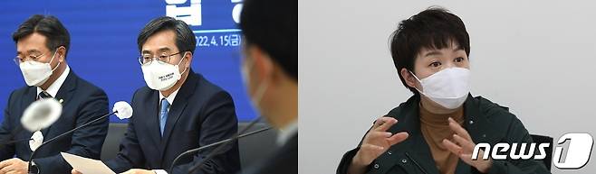 더불어민주당 김동연(왼쪽)-국민의힘 김은혜(오른쪽) 경기도지사 후보./© 뉴스1