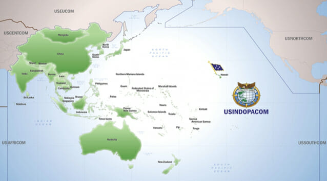 미국 인도태평양 사령부 관할지역(출처: 인도태평양 사령부)