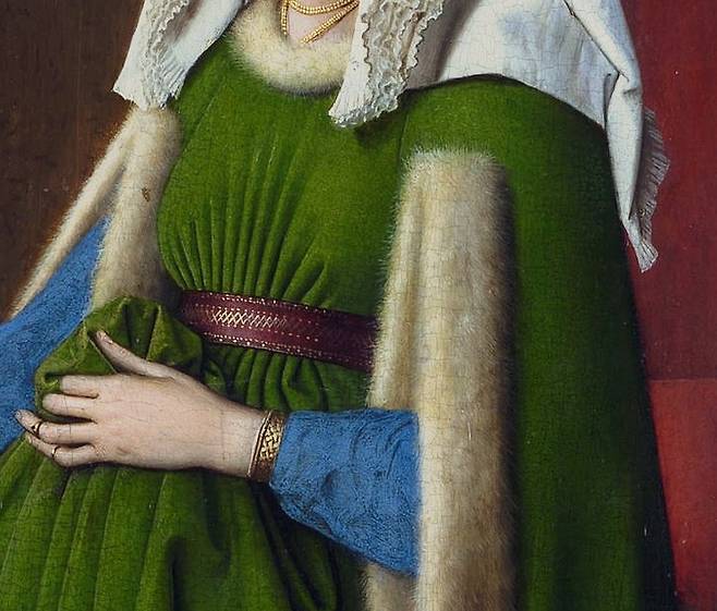 얀 반 에이크, 아르놀피니 부부의 초상(일부), 59.7cm X 81.8cm, 1434