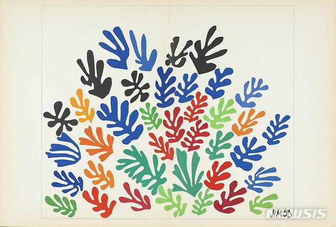[서울=뉴시스] 한 다발(La Gerbe), 1954, ©Succession H. Matisse/Life and Joy, 동일 제목의 컷아웃을 기반으로 한 석판화 원본(Original Lithograph based on the cut-out of the same title), 42.2×64.9 cm. (사진=가우디움어소시에이츠 제공) 2022.05.23. photo@newsis.com *재판매 및 DB 금지