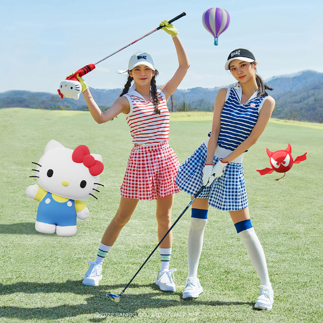 ◇◇코오롱FnC 골프웨어 브랜드 왁의 엠버서더 '수아'(오른쪽). 사진제공=코오롱FnC