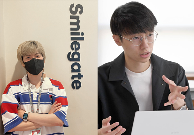 온라인 공간에서 퍼진 혐오 발언이 누구를 향한 혐오인지 짚어내는 '혐오 발언 판별기'를 함께 개발한 스마일게이트AI 김성현(왼쪽) 연구원, 강태영 언더스코어 대표. 소진영 인턴기자