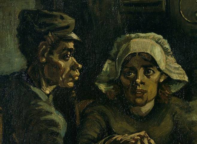 빈센트 반 고흐, 감자 먹는 사람들(일부 확대), 1885