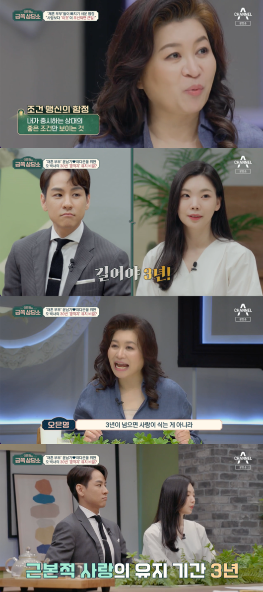 Oh Eun-youngs Gold Counseling Center Oh Eun Young diagnosed Lee Da-eun with attentional force shortage.Channel A Oh Eun-youngs Gold Counseling Center, which aired on the afternoon of the 10th, revealed the troubles of Dolsing couple Yoon Nam-ki and Lee Da-eun.When asked what the problem was, Lee Da-eun replied, Fear of failure. How can we keep our remarriage happy?Oh Eun Young said,  (Remarriage counseling) is important. I liked each other and marriage.I did marriage because I liked it, but there is a difficult situation in marriage life, and there is a reason to split up. Lee Da-eun said, I was worried about the nature of the buffet. Lee Da-eun said, Some of the people I met my ex-boyfriend were cute (my) bumper.I opened my gum in the car and fell on the floor and I cant forget the (constant) look, the anecdote said.Asked why he felt like it, Lee Da-eun said, Familys are sick of it. I dont know. Some people spill coffee while carrying bags.Family had been drinking Makgeoli and bought the expensive Makgeoli. I just shook it to follow it. It opened up and exploded. Lee Da-eun said, Ive never met such a person. I care from head to toe.Ill zip them up, and Ill take care of where they went and where they went down. One day Ill take my eyelashes.Yoon Nam-gi once thought, Why is it that Da-eun is? I think its a little urgent, I think, because I want to do two things at the same time.Oh Eun Young said, Its an Attentional Force tribe. People grow and develop as they live. Development is a path in the cerebral brain.At the moment of birth, a footpath is created. It develops along external stimuli.Da-eun was born with a little less connection to the path in charge of the Attentional Force. Oh Eun Young said, I feel like Nam Ki is raising two daughters. Yoon Nam-gi said, I actually told you a joke. Two daughters.There is a trap of blind faith in terms of conditions, Oh Eun Young said. If someone falls in love, they dont see the downside.Oh Eun Young wrote, The burning love between men and women is at least three years long, and after three years, it is not the time when love cools down, but the time when the latent rational love lasts from birth.As time goes by, other love fills in.Capture the screen of Oh Eun-youngs Gold Counseling Center