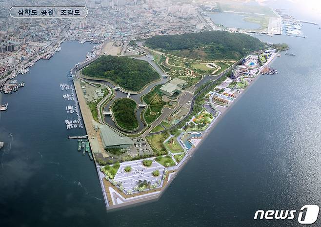 목포 삼학도 공원 조감도. 목포시는 이곳에 특급호텔 건립을 추진중이다.© 뉴스1