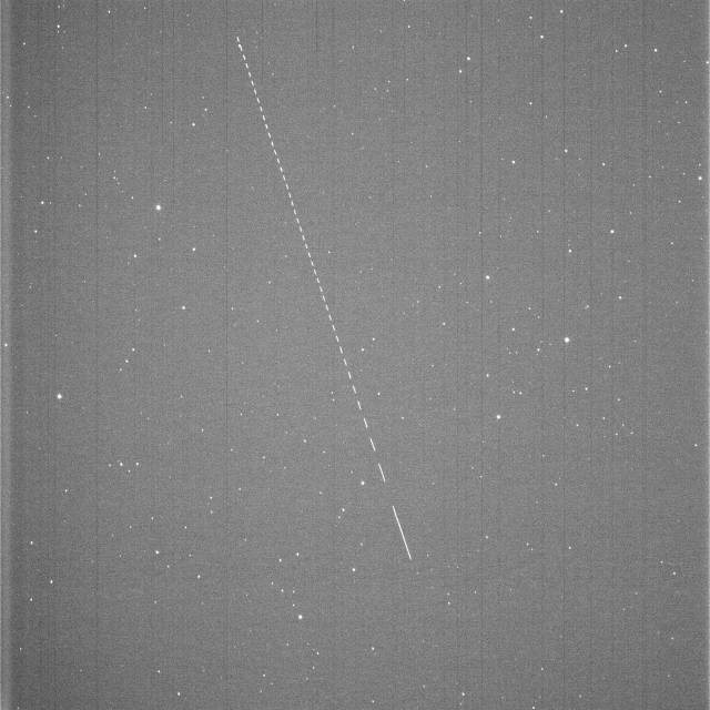 OWL-Net으로 관측한 누리호가 쏘아올린 성능검증위성. 사진 제공=한국천문연구원