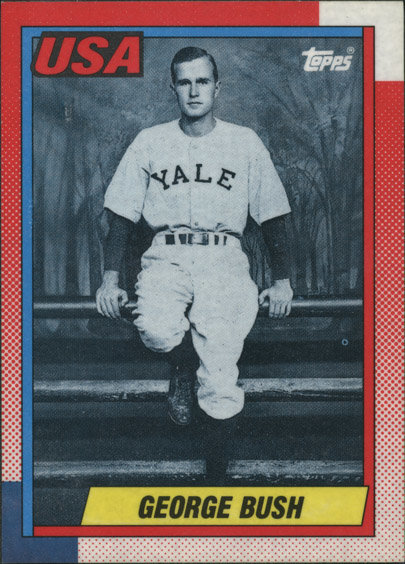 조지 H W 부시 대통령의 예일대 야구선수 시절 베이스볼 카드. 조지 H W 부시 대통령 도서관 홈페이지