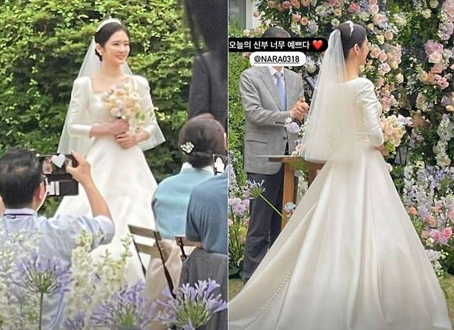 26일 6살 연하 촬영감독과 웨딩마치를 올린 장나라. /인스타그램