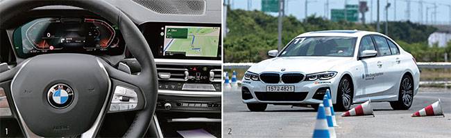 1 BMW 320i 럭셔리 트림 실내. 2 BMW 320i M 스포츠 트림 전·측면. 사진 고성민 기자·BMW코리아