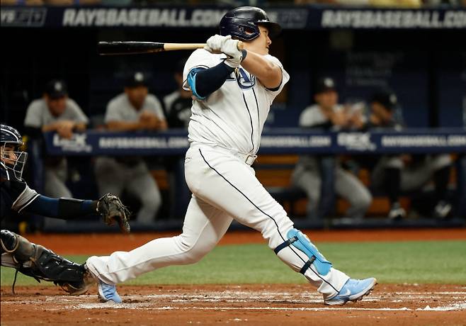 최지만(탬파베이 레이스)이 27일(한국시각) 결승타를 쳐 팀의 3연승을 이끌었다. /사진=로이터