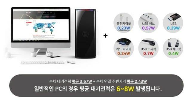 데스크톱PC 대기전력은 6-8W를 오간다.