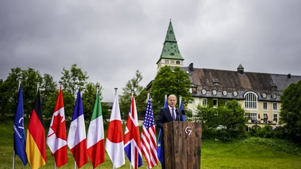 G7 정상회의 결산 기자회견하는 올라프 숄츠 독일 총리 [사진 제공:연합뉴스]