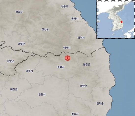 경북 봉화군에서 규모 2.3의 지진이 발생했다. /사진=기상청