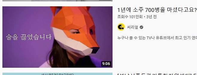 알코올 중독 경험과 단주 이야기를 전하는 유튜브 콘텐츠. /유튜브 캡쳐