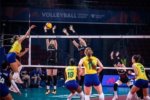 브라질에 완패한 한국 여자배구대표팀. ⓒ 국제배구연맹