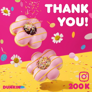 던킨 공식 인스타그램 팔로워 20만 돌파 기념 '고마워 플라워 도넛'(SPC그룹 제공)