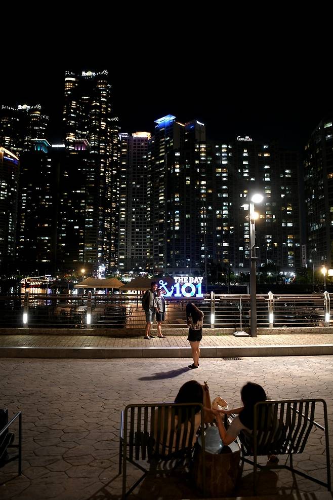 더베이 101 광장 마린시티 야경