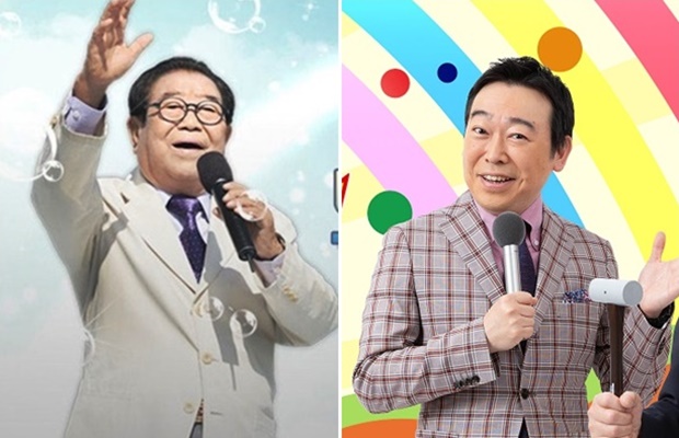 1988년부터 34년간 KBS 전국노래자랑 MC로 활약한 고 송해(1927~2022) 선생(왼쪽)과 일본 NHK 노래자랑 사회를 맡고 있는 아나운서 오다기리 센(오른쪽).