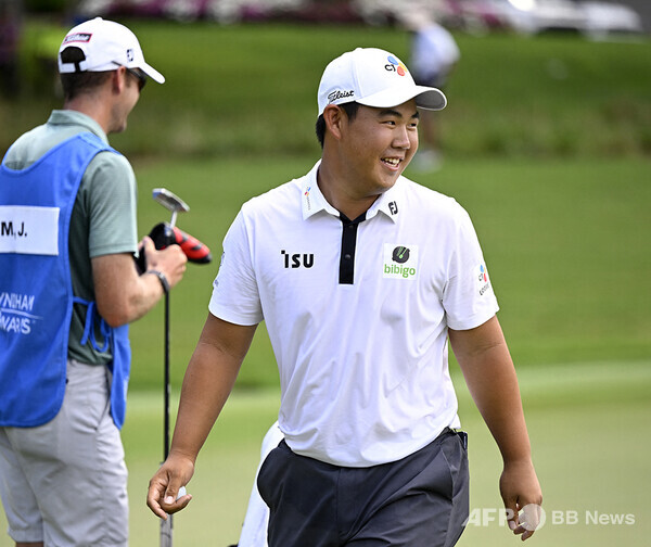 2022년 미국프로골프(PGA) 투어 윈덤 챔피언십 우승을 차지한 김주형 프로가 최종라운드에서 경기하는 모습이다. 사진제공=ⓒAFPBBNews = News1