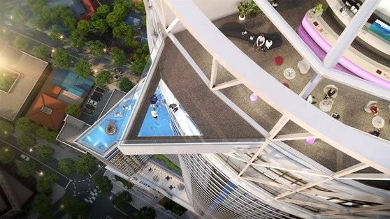 39층에서 아찔한 조망을 경험할 수 있는 '글라스 엣지'(컴퓨터 그래픽).