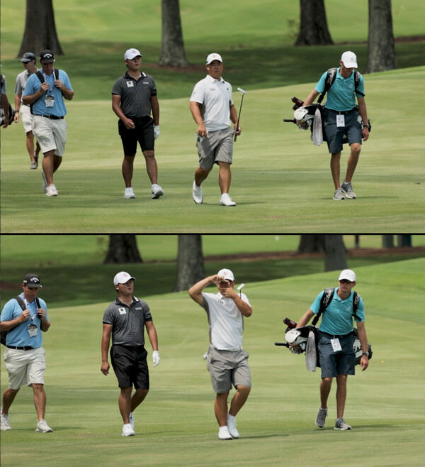 미국프로골프(PGA) 투어 2021-22시즌 플레이오프 1차전 페덱스 세인트주드 챔피언십에 출전하는 김주형 프로가 연습라운드를 하는 모습이다. 사진제공=PGA투어가 제공한 영상 캡처