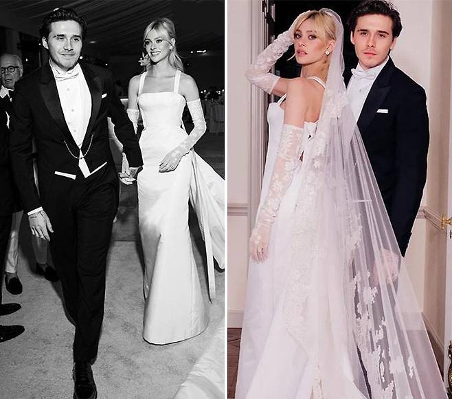 영국 축구스타 데이비드 베컴의 장남 브루클린과 배우 니콜라 펠츠의 결혼식 사진./사진=브루클린 베컴, 보그 인스타그램