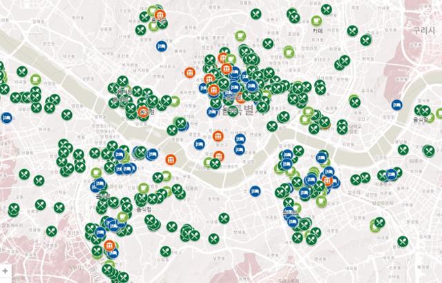 관광 약자도 쉽게 접근할 있는 유니버설 관광시설 지도. 서울다누림 홈페이지