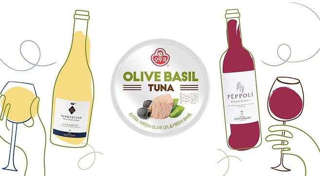 오뚜기와 협업한 '와인X참치캔' 패키지 2종.(아영FBC 제공)