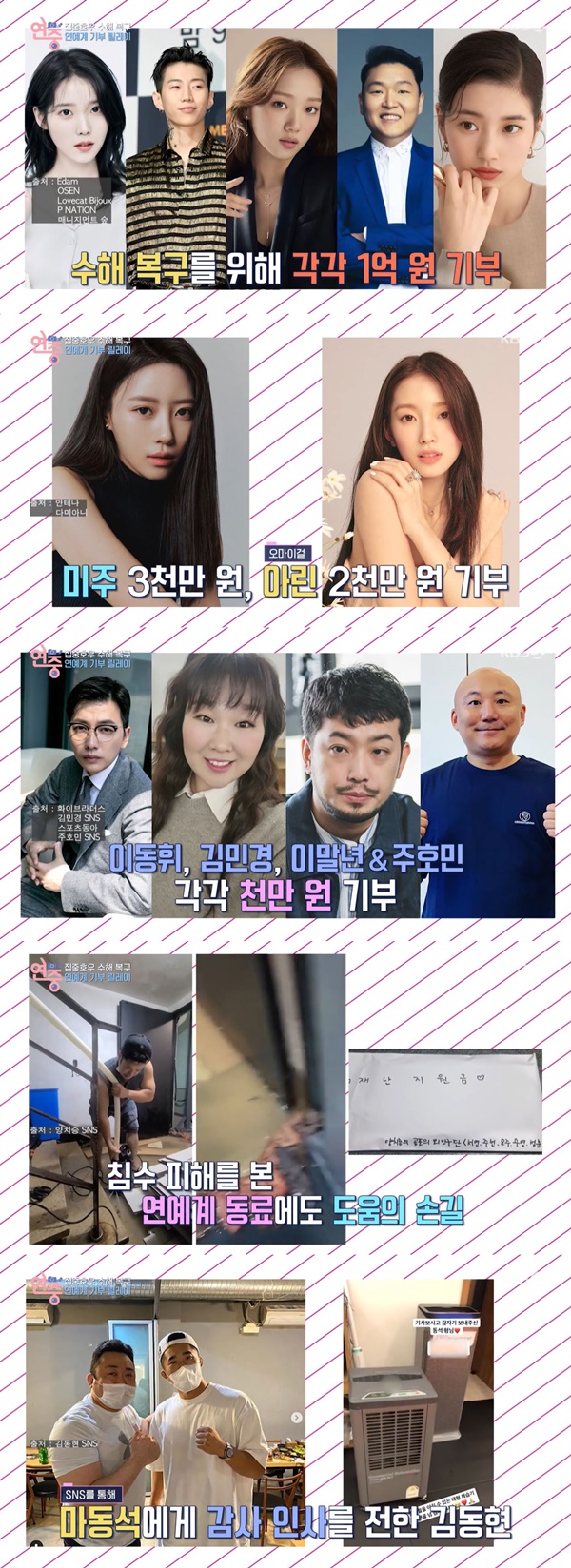 수해 복구 성금 / 사진=KBS2 연중라이브