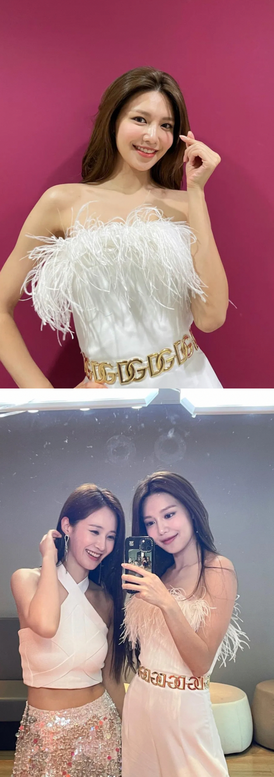 Sooyoung posted several photos on his 20th day with an article entitled Music Center GG4EVA in his instagram.In the open photo, Sooyoung is wearing a white stage costume and taking a mirror selfie.In particular, the same group Hyoyeon appeared on JTBC Knowing Brother on the 13th, and the long straight hair of Sooyoung, which became a hot topic, is attracting attention.Despite the point, Sooyoung added a smile to the face of Hyoyeon with his hair at the moment of ending pose on KBS 2TV Music Bank stage on the 19th.Meanwhile, the group Girls Generation, which Sooyoung belongs to, released its regular 7th album Forever 1 on the 15th anniversary of its debut.
