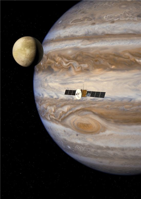 ▲목성과 그 위성을 탐사할 '주스'가 2022년에 발사된다.[사진제공=NASA/ESA]