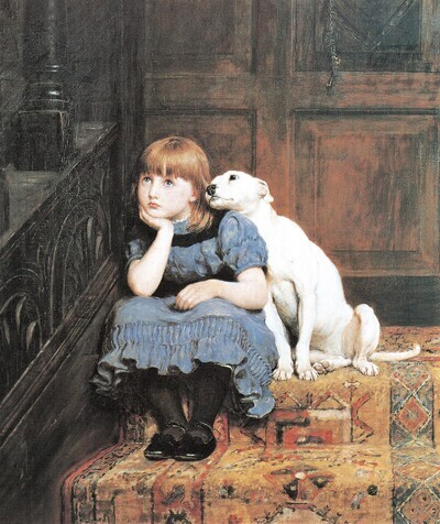 브리턴 리비에르(Briton Rivière), <연민>, 1877, 캔버스에 유채, 121.7×101.5㎝, 개인 소장, 출처: wikiart.org