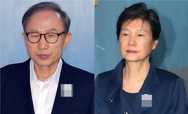 이명박 전 대통령(왼쪽), 박근혜 전 대통령. 청와대 제공