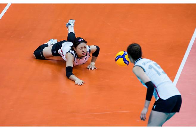 2022 세계선수권 경기를 치르고 있는 한국 여자배구 대표팀, FIVB