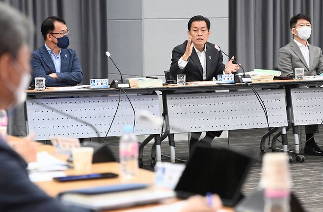 이재준 시장이 보고회에서 발언하고 있다. / 사진제공=수원특례시