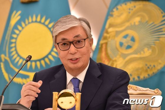 카자흐스탄의 변화를 이끌고 있는 카심-조마르트 토카예프 대통령 2019.06.10 (C) AFP=뉴스1 (C) News1 정윤미 기자