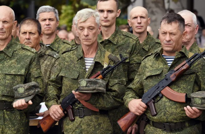 푸틴 러시아 대통령의 부분 동원령으로 입대한 예비군들