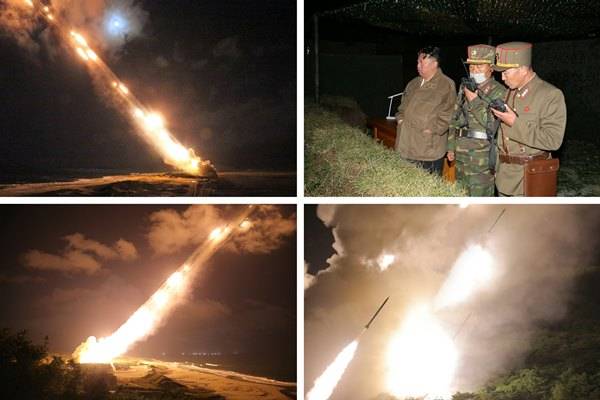 우리 군이 최근 북한에서 지난 2일 미사일을 울산 앞바다로 발사했다고 주장한 것을 부인하자 이에 북한이 11일 재반박했다. 사진은 지난달 10일 북한에서 실시한 포병과 비행대들의 합동타격훈련 모습. /사진=뉴스1(노동신문 제공)