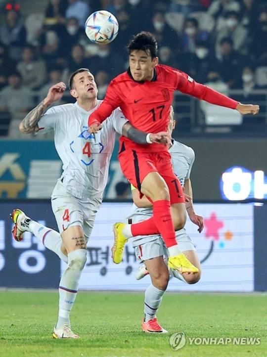 아이슬란드전 A매치 데뷔골을 넣은 송민규. ⓒ연합뉴스