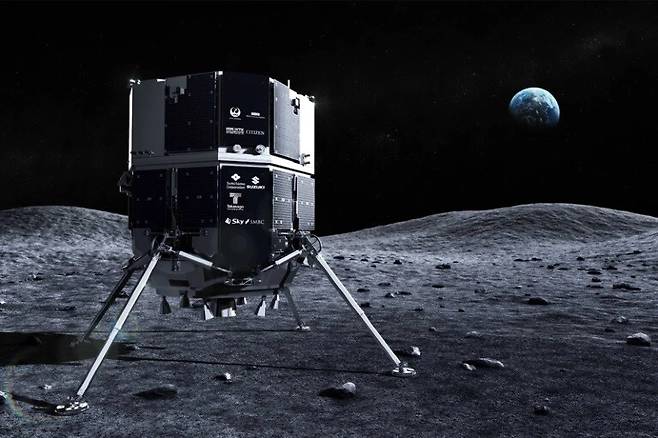 일본 신생 우주기업 아이스페이스의 달 착륙선 조감도. 아이스페이스 제공
