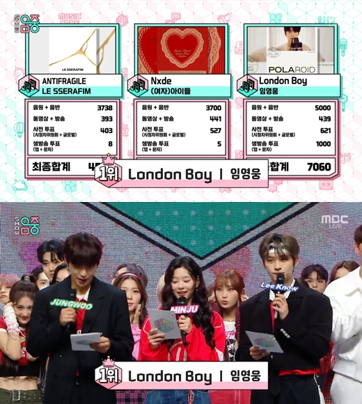 Singer Lim Young-woong wins first place trophy for London BoyIn MBCs Show! Music Core broadcast on the 26th, Lim Young-woong topped the list with LE SSERAFIM, (Girl) children who were nominated together.London Boy is Lim Young-woongs first self-composed song, which was included with Polaroid in a double single released at 6 p.m. on the 15th.On the other hand, on this day, EXO Chen, Bigton, HYNN (Park Hye Won), Berry Berry, TO1, Tempest, Mitsu Jung, NTX, Drippin, TFN, Aichilin, X Dinerary Heroes, Unity, Clasy, ATBO, First Love (CSR), Fifty Fifty appeared and set the stage.