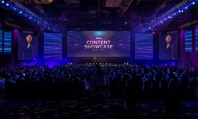 30일(현지시간) 싱가포르에서 열린 디즈니 콘텐츠 쇼케이스 2022 행사 현장