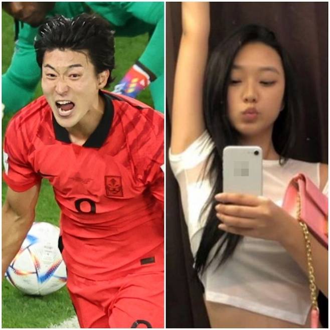 조규성(왼쪽), 지민주. 사진=연합뉴스, 지민주SNS