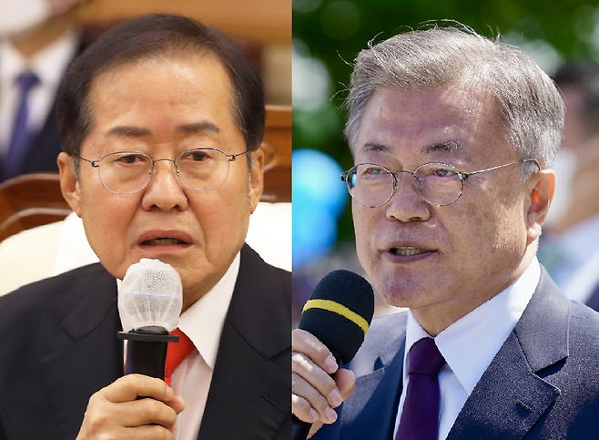 홍준표 대구시장(왼), 문재인 전 대통령(오) / 사진 = 연합뉴스, 매일경제